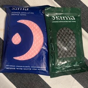Sima Japanese Silver Ion Infused Exfoliating Shower & Face Towel